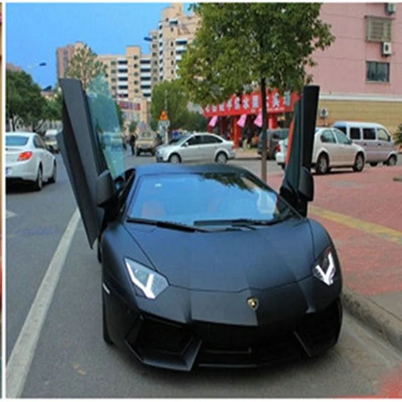 Annhao 1.52*30m auto folie Adhesive Vinyl Roll Car Wrapping Matte Black Sticker