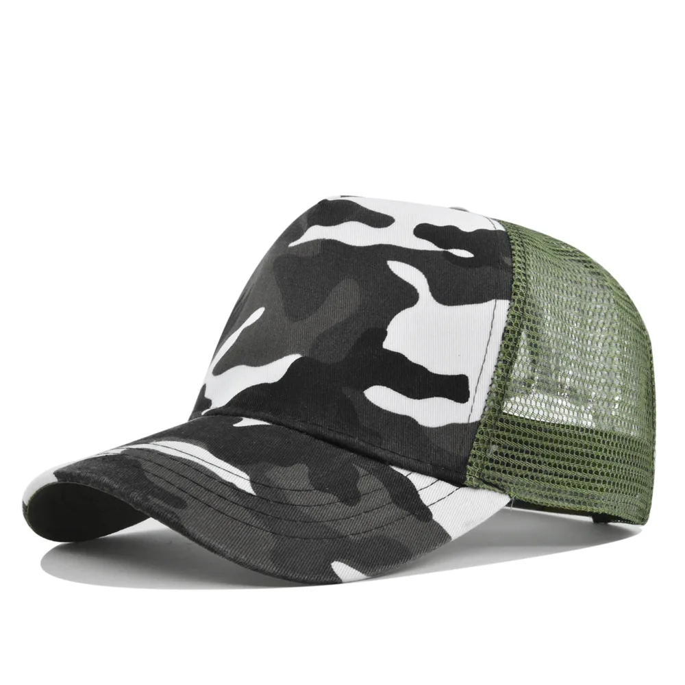 Fitspi Wholesale Solid Color Hard Top 5 Baseball Mesh Cap Advertising Peaked Breathable Couple Solid Color Sun Hat