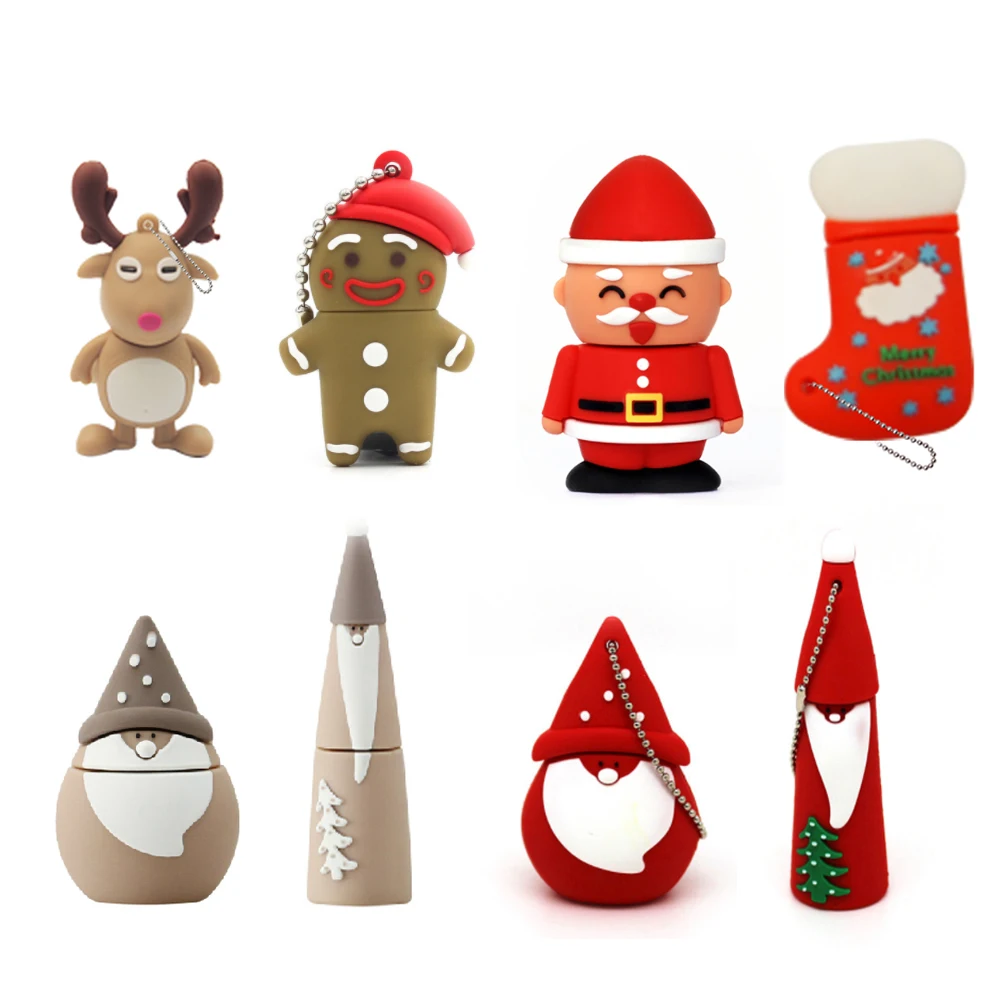 Cartoon USB2.0 Flash Drive dog USB Flash Drive 4GB 8GB 16GB 32GB 64GB Elk Deer Memory Stick Christmas tree Pen Drive 128gb usb