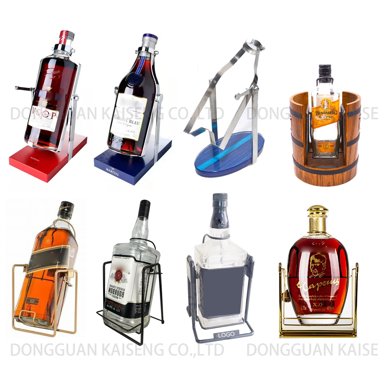 alcohol liquid beverage JD whisky rum bottle cradle glorifiers swing rack holder for champagne Cognac bourbon wine tequila vodka