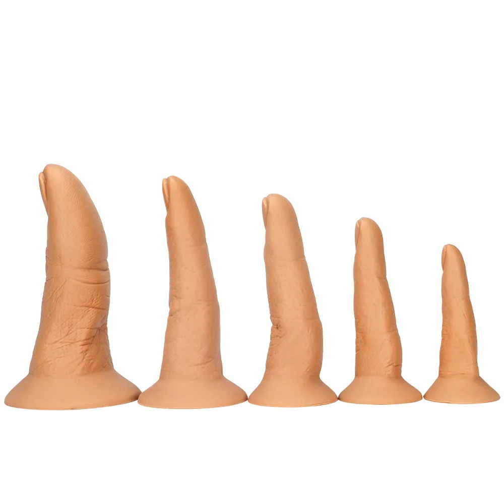 Delightor Soft male finger anal plug five thumbs silicone small finger simulation dildo female masturbation stick dildo
