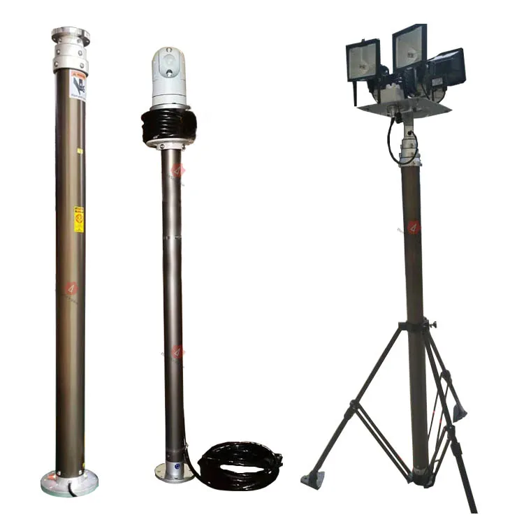 4.2 m pneumatic telescopic pole  with light 4.2m pneumatic telescopic lighter mast
