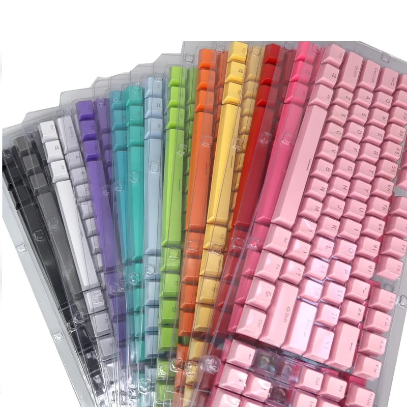 104 Double Shot PBT  Keycaps Keyset for Mechanical Gaming Keyboard MX Switches Keycaps 14 colors