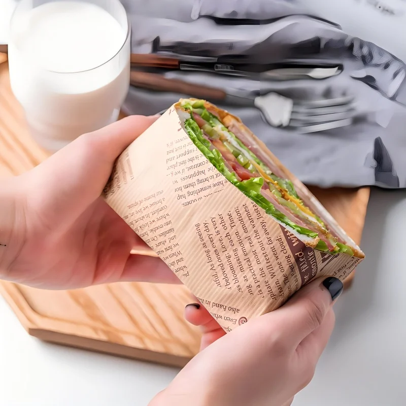 Food Grade Greaseproof Papers Oil-Proof Wrapping Wax Wrap Paper for BBQ Sandwich Hamburgers