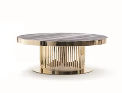 Luxury living room furniture round marble top coffee tables
