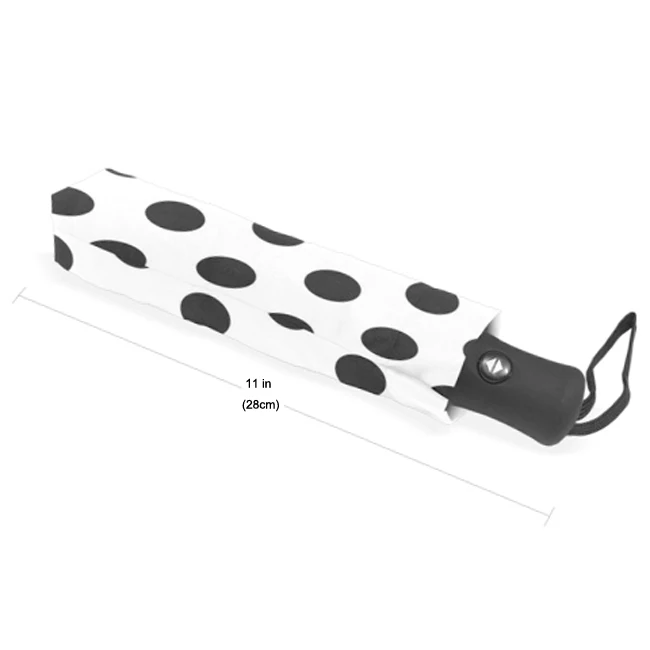 Black and White Polka Dot Automatic Folding Umbrella for Lady