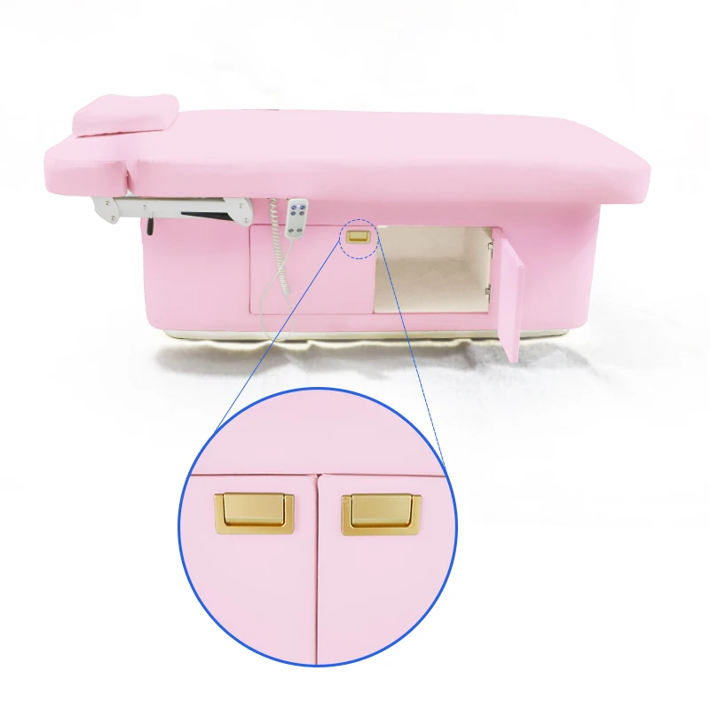 Massage Bed Durable Facial Table Bed with Cabinet Luxury Salon Equipment with Heat Sap Bed Massage Table