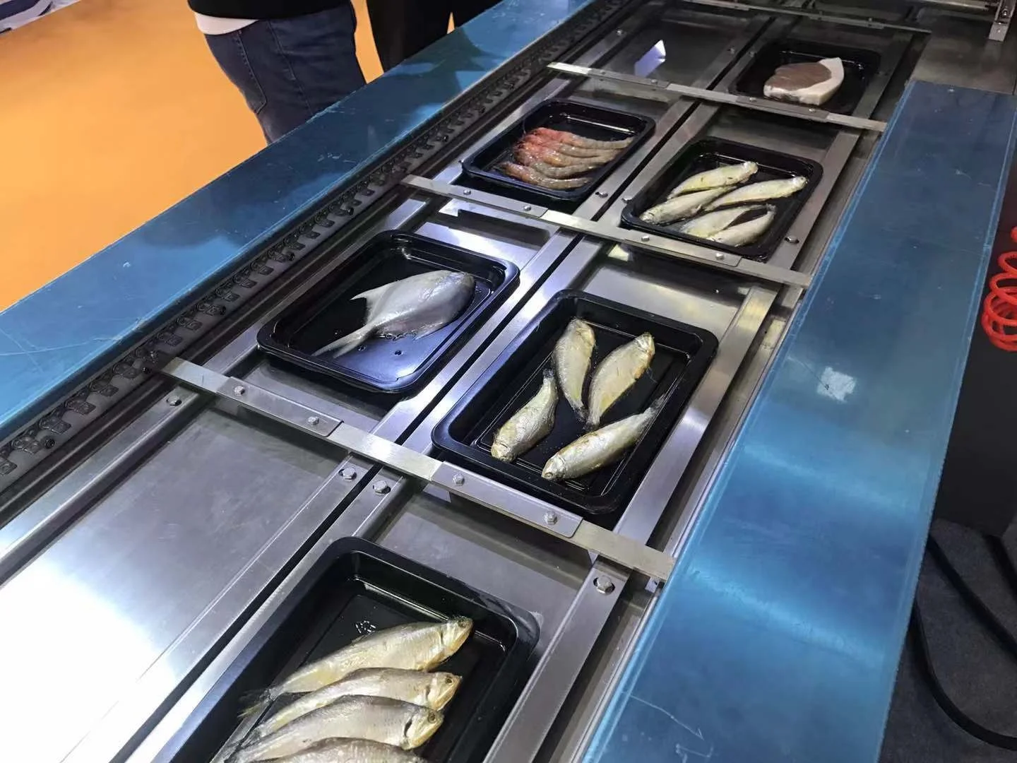 Automatic sausage (VSP) vacuum skin packaging machine line skin packaging machine packaging machine vacuum skin