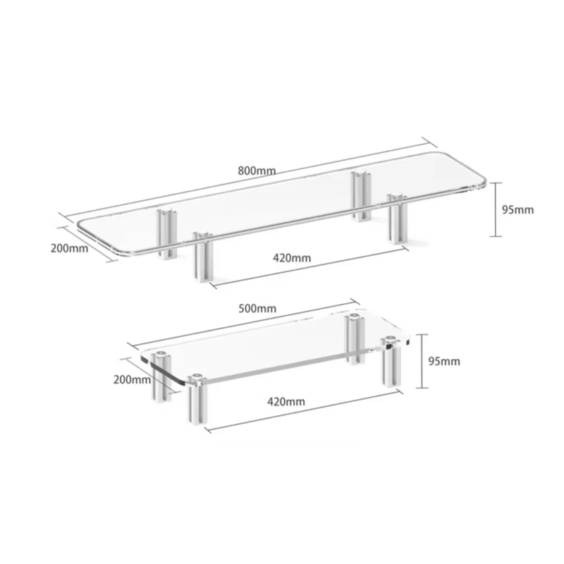 Монитор для ПК прозрачная акриловая подставка с 4 металлическими ножками настольный органайзер ноутбука держатель экрана