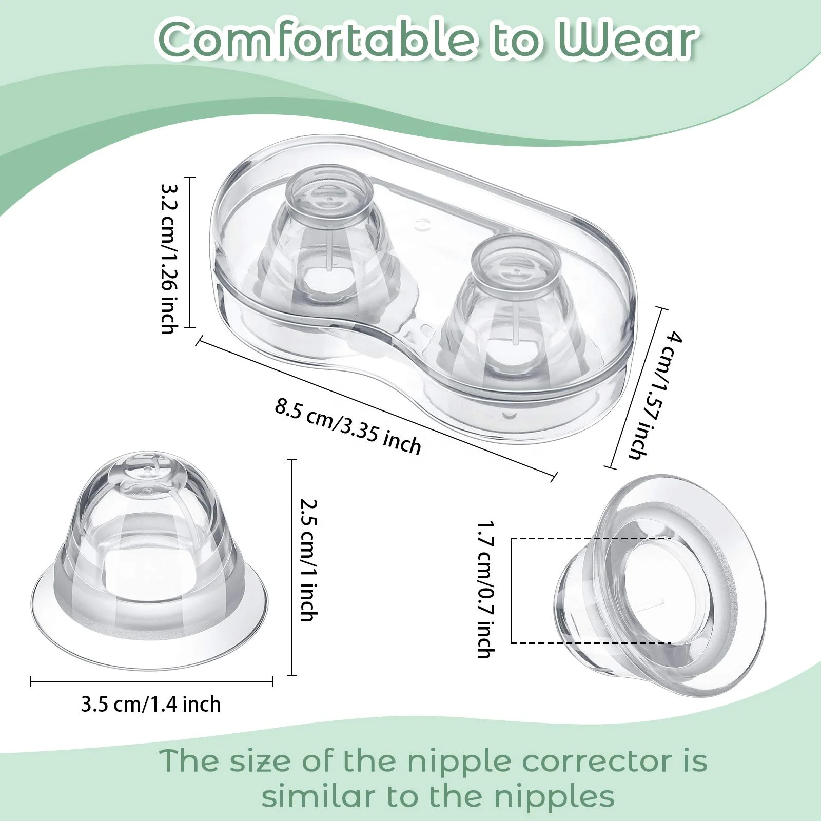Silicone Nipple Correctors Suckers Pullers Nipple Everters for Inverted Flat and Small Nipples Breastfeeding