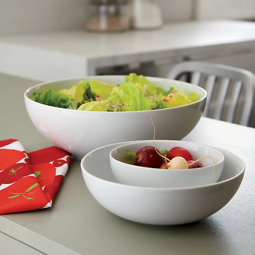 Eco Friendly Party Round White Plastic Dinnerware Sets Round Melamine Bowls Sets Tableware for Home Living Restaurant Party