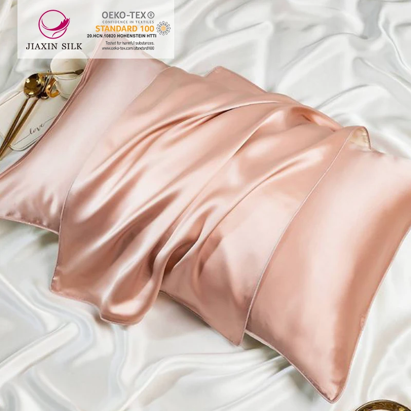 Anti-Bacteria silver ion natural silk pillowcase 16/19/22 Momme for Hair Skin Hidden Zipper Closure Hypoallergenic pillow case