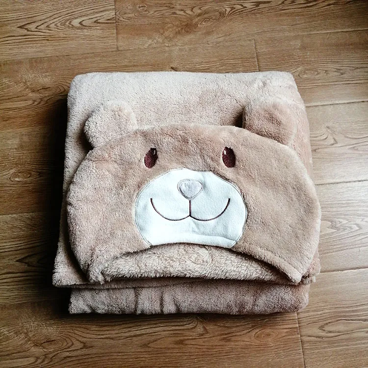 
2021 new Kids Knitted Super Soft Texriles Animal Hooded Blankets 