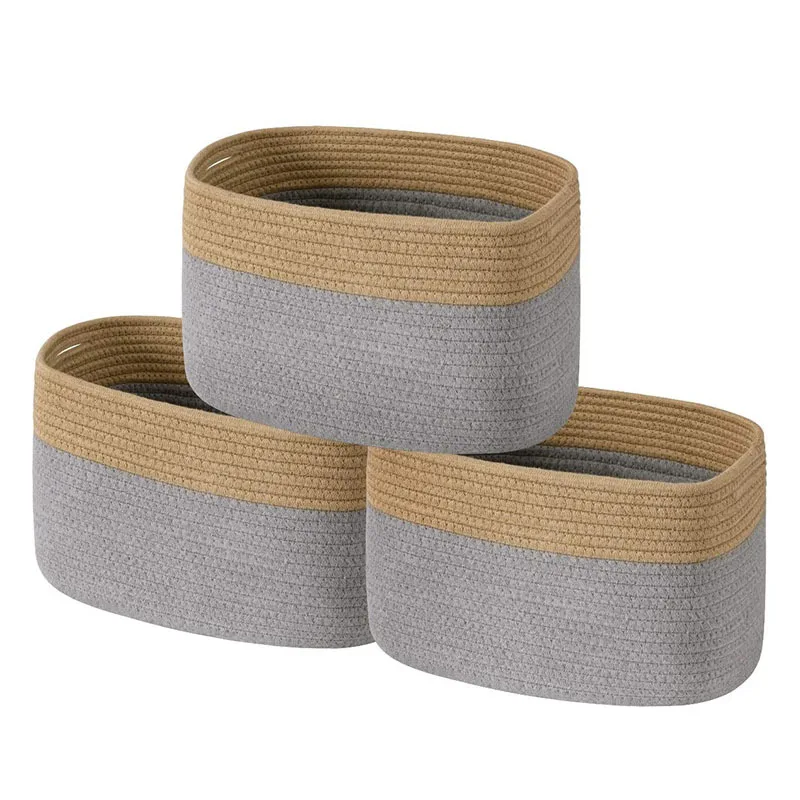 Hot Selling Large Capacity Cotton Rope And Paper Rope Woven Basket For Home Storage