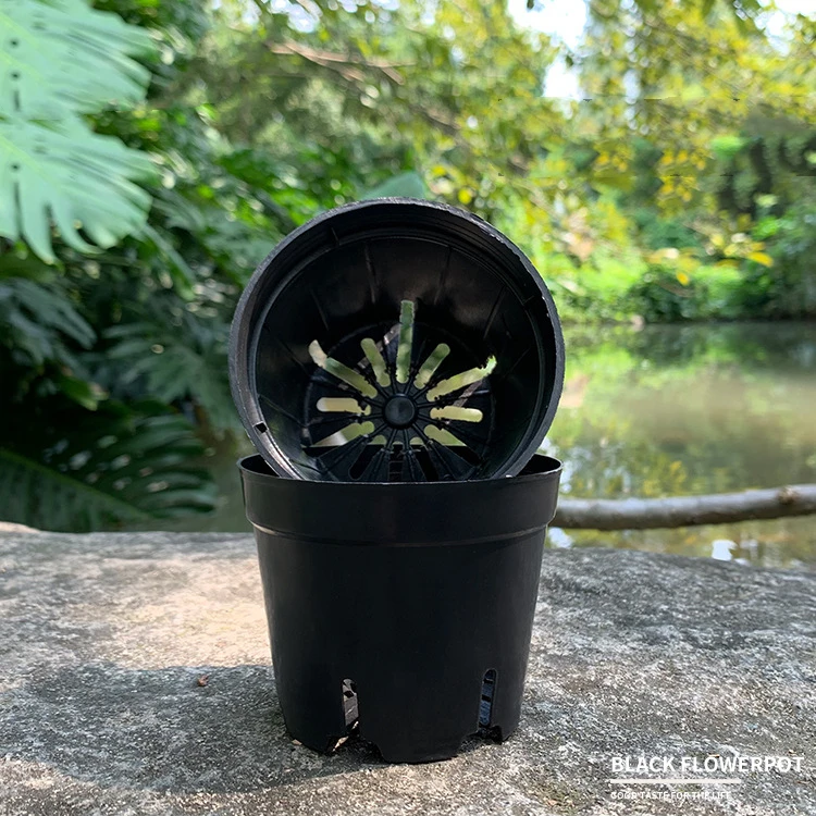 Европейская пластиковая черная Большая Садовая ваза цветок