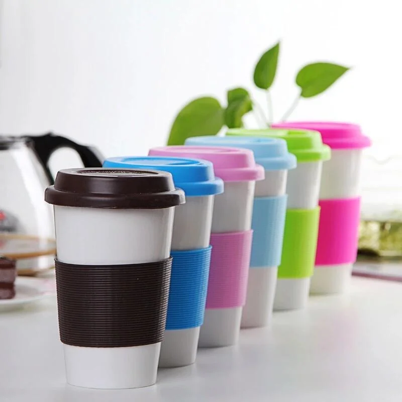 Food Grade Custom Reusable Clear Red Color Silicone Rubber Coffee Mug Cup Sleeve
