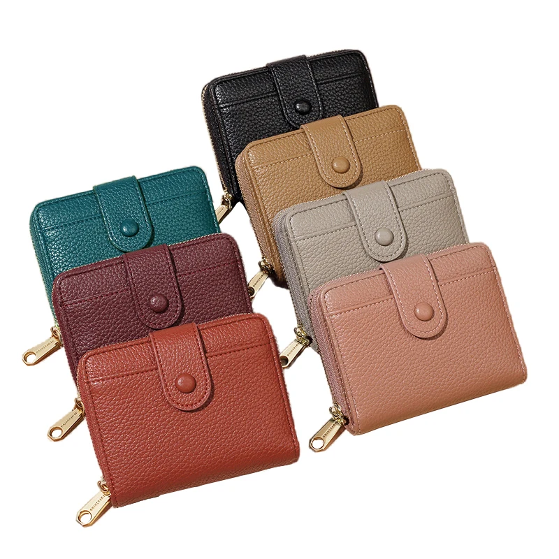 Женский короткий кошелек с застежкой-молнией