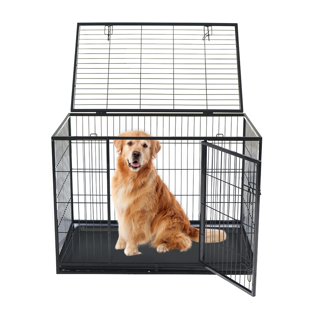 Dog Cages Metal Kennels With Plastic Tray Pet Cages Houses Dog House