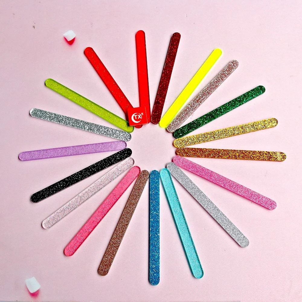 TX 50PCS Per Bag 3MM Acrylic Ice Cream Cakesicle Sticks Custom Popsicle Sticks For Ice Creamsicle Candy Apple Decoration