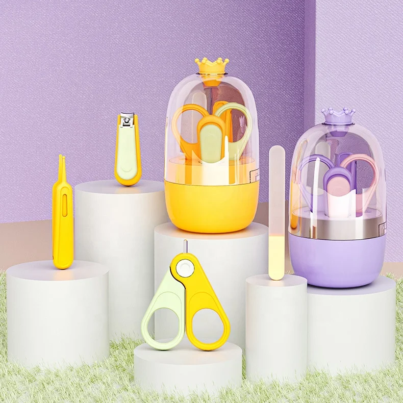 New Design Anti Slipping Newborn Nail Care Tools Kit Manual Plastic Baby Nail Care Set For Baby