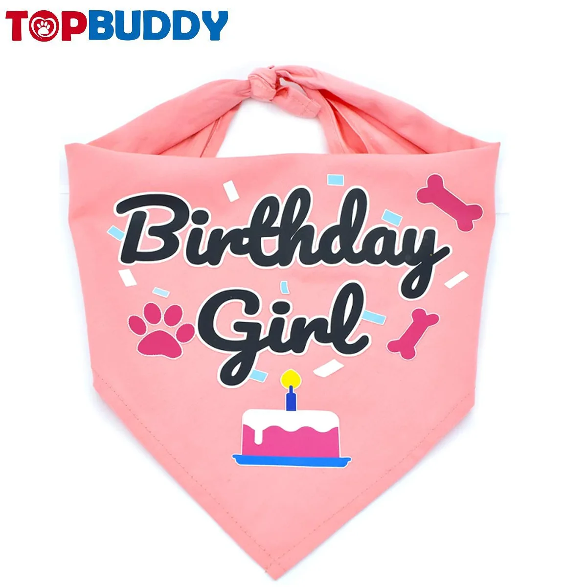 Wholesale customized Birthday pattern Dog bandana for pet dogs