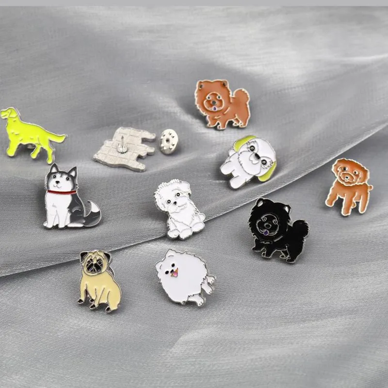 China good quality factory directly sale animals metal pins badge wholesale custom cartoon soft enamel pin corgi with jackets