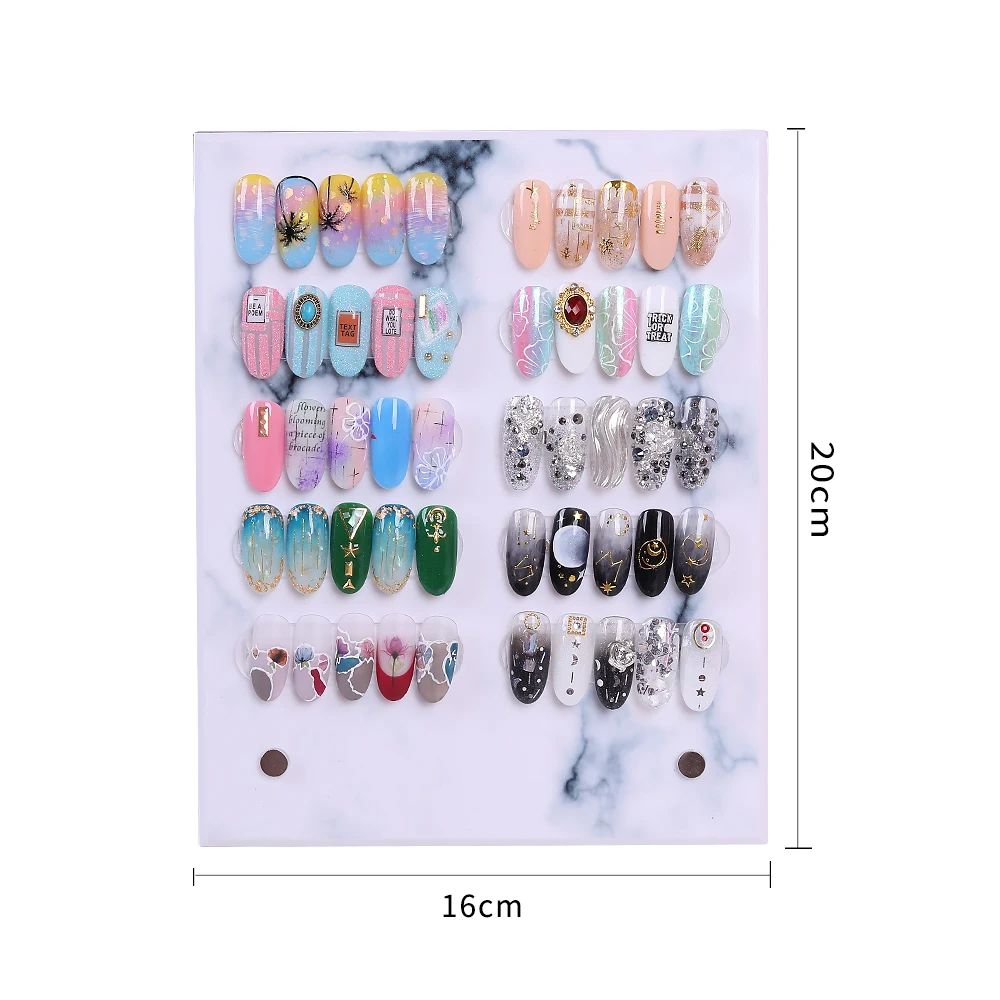 False Nail Tips Nail Art Display Stand magnet clear acrylic nail art display board