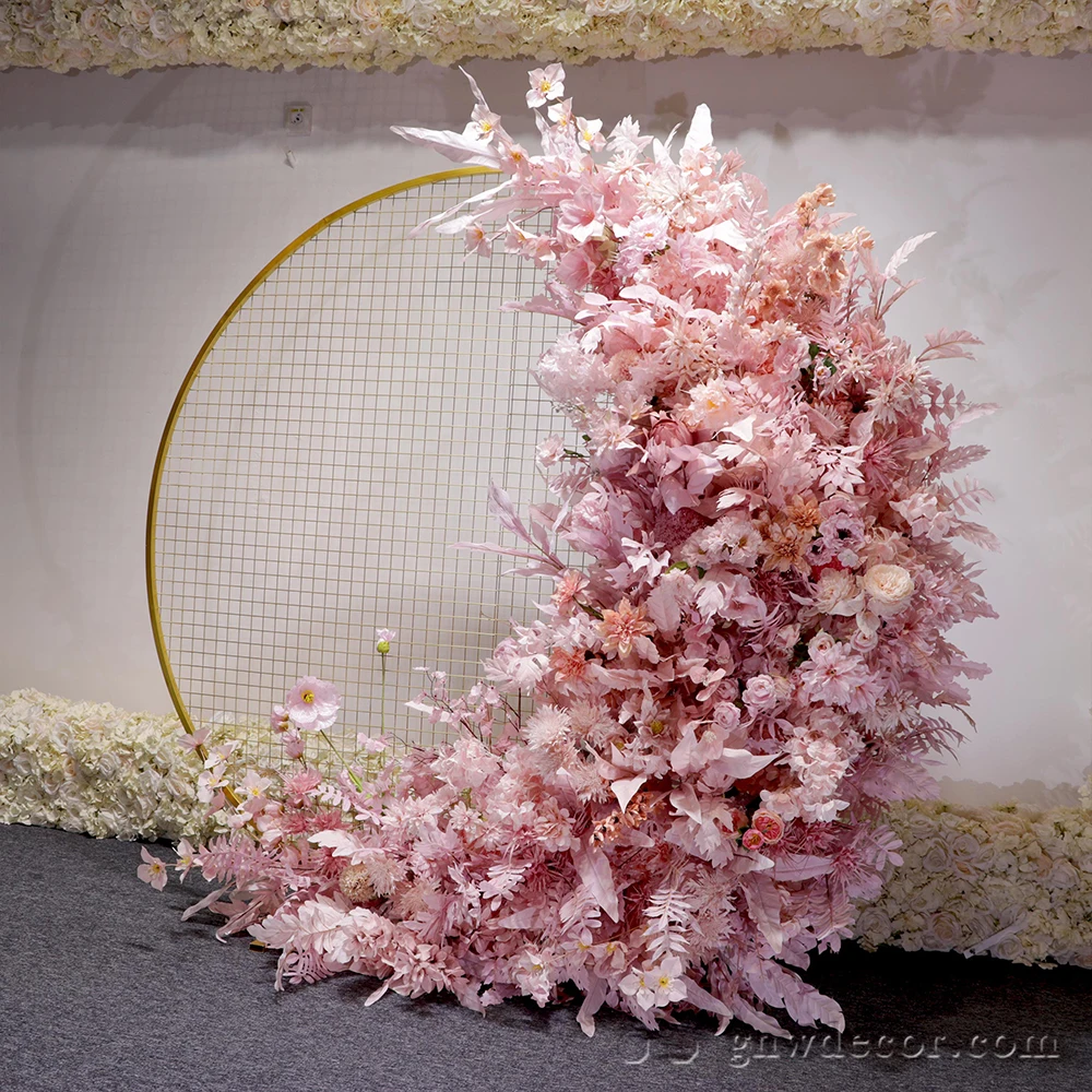 GNW Wholesale Decorative Silk Flower Round Sponge Foam Background Circle Moon Gate Arch
