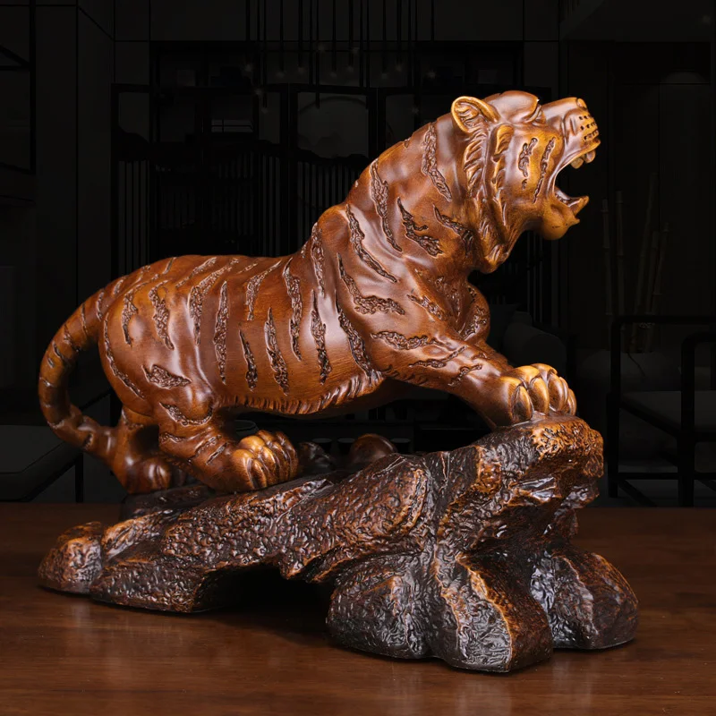 resin Tiger Roaring Mountain and River Tiger Decoration Feng Shui Home Decoration Office Desktop Craft Gifts