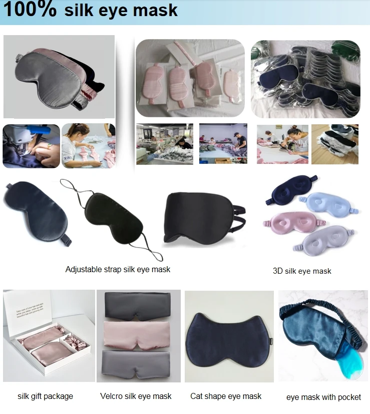 Hot Selling 100% Pure Silk Eyemask Custom Logo Mulberry Silk Eye Mask With Sleeping
