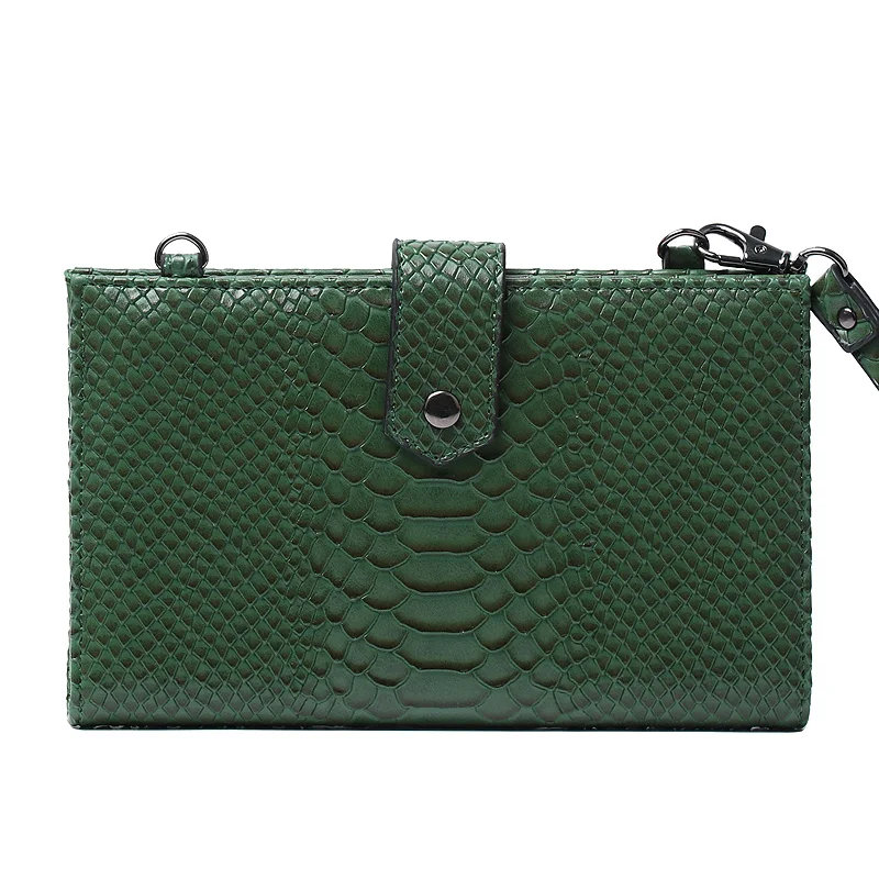 Elegant Business Travel Design Ladies Python Crossbody Card Holder Bag Pursse Women Snake Phone Wallet