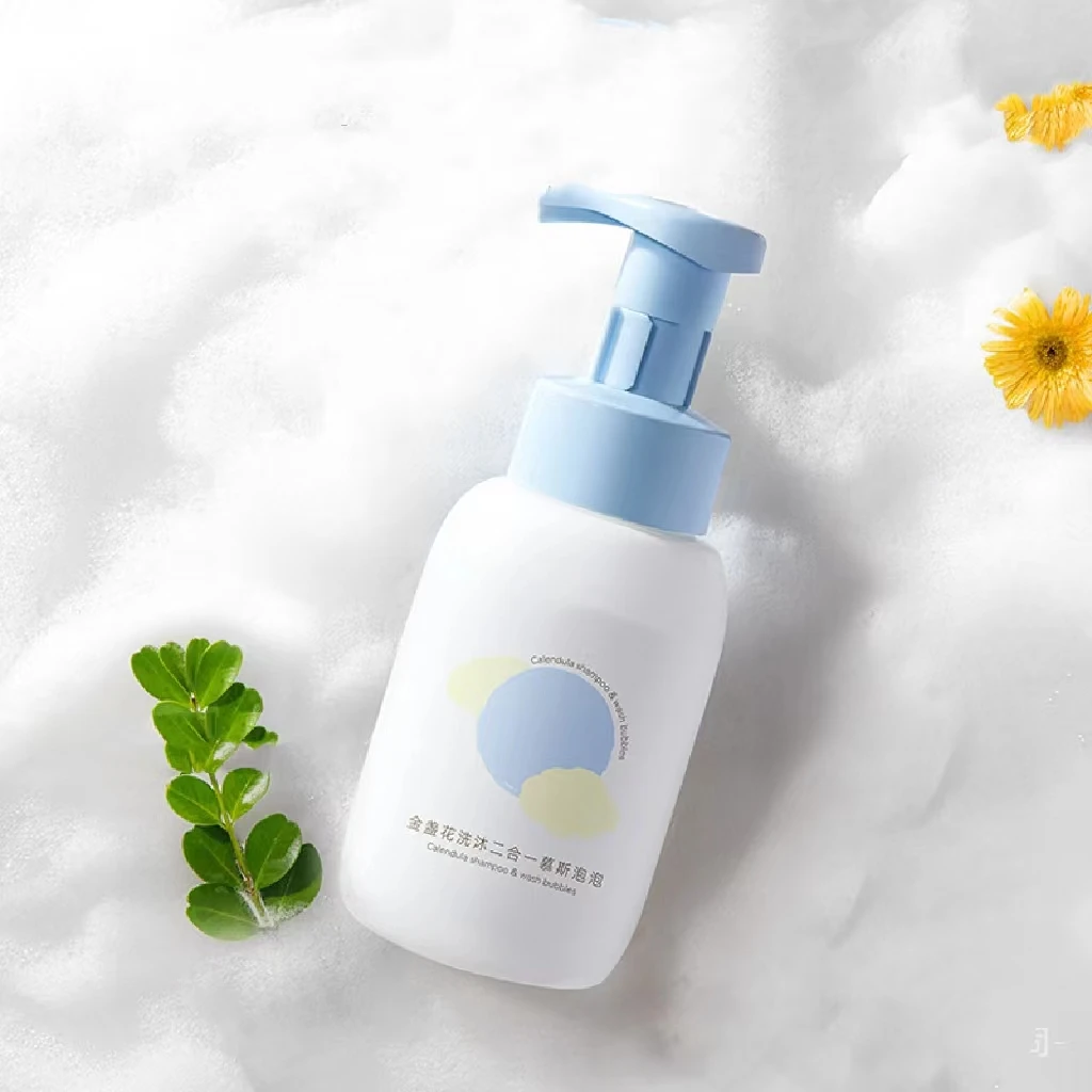 customize package formula label sulfate paraben free natural hypoallergenic sensitive skin use 2 in 1 kids body wash shampoo