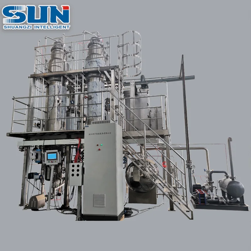 Chinese Medicine Double Effect Falling Film Evaporator Chemical Organics Multi-effect Evaporation Equipment
