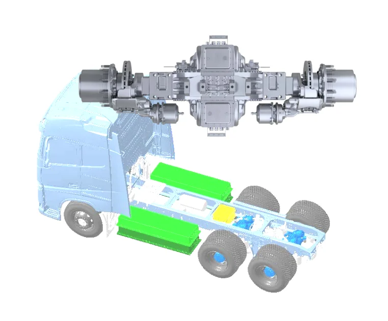 Distributed e-drive axle Axle with integrated wheel hub drive motor powertrain 13T 9T trucks eAxle Distributed e-drive axle