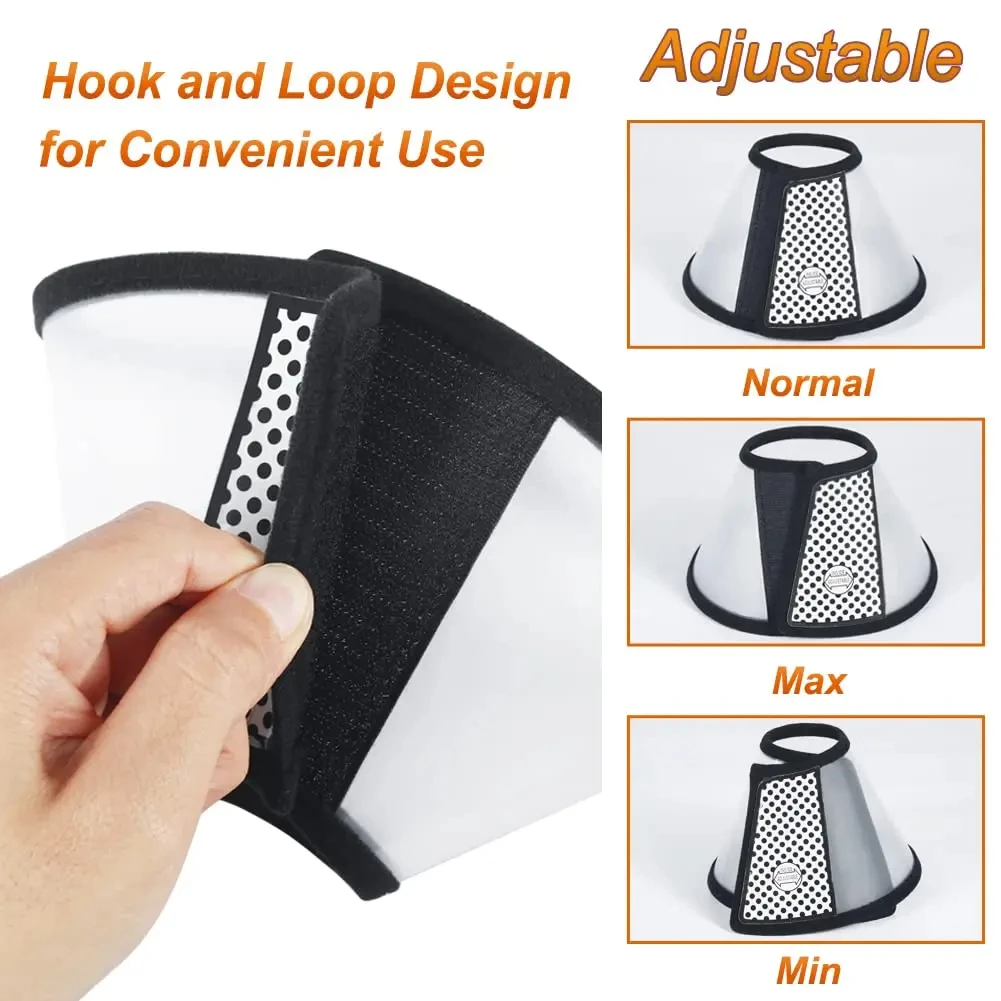 Adjustable Pet Elizabethan Collar for Dogs Recovery Cones to Stop Licking Protective Collar for Pet After Surgery Anti-Bite Lick