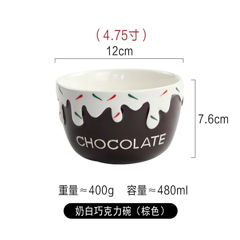 Cute design strawberry porcelain tableware set creative household dishes soup bowl salad bowl dessert breakfast bowl