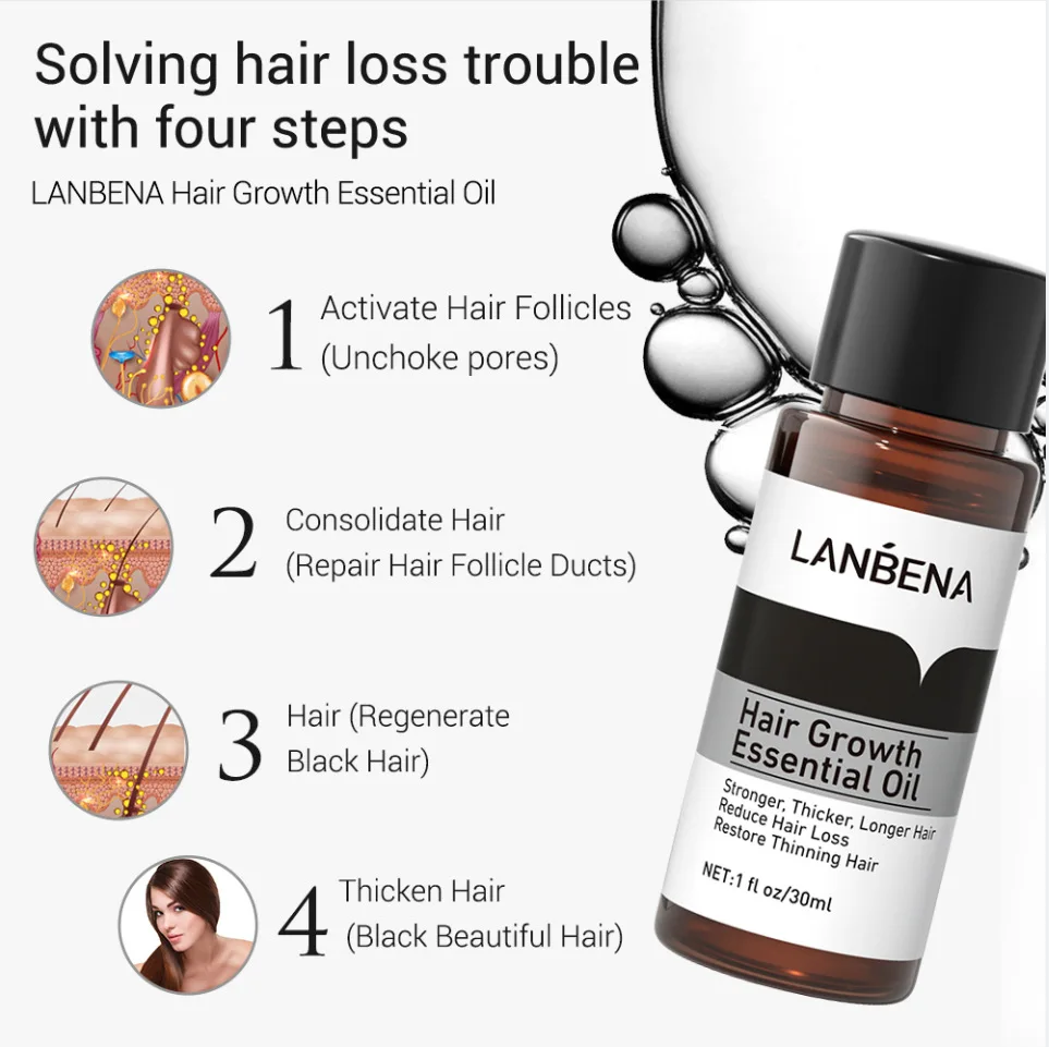 LANBENA Fast Powerful Hair Growth Products Oil Preventing Hair Loss Hair Care Andrea