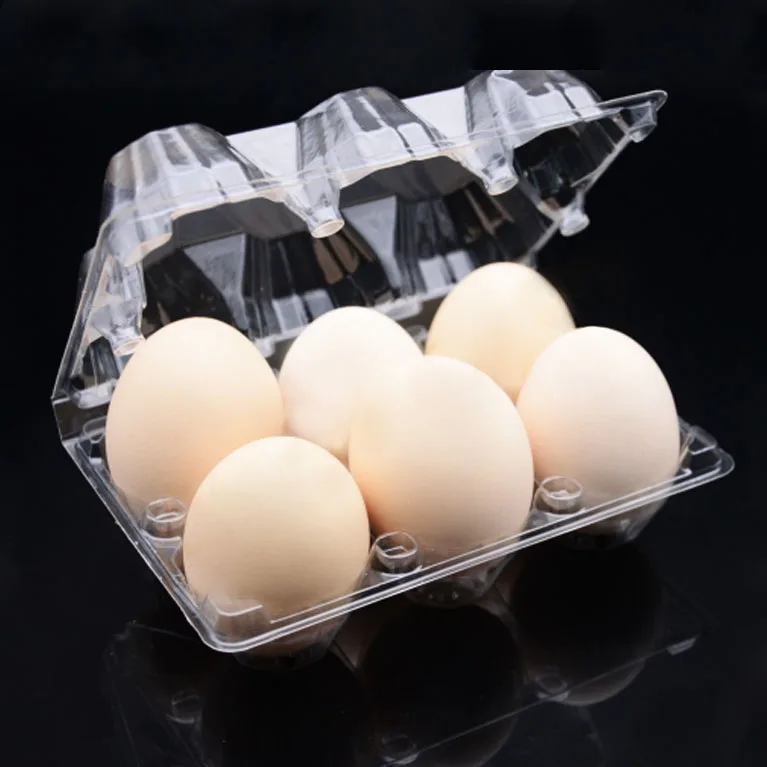 Clear PET PVC egg tray, wholesale plastic egg cartons for supermarket sale, bulk chicken duck egg packaging