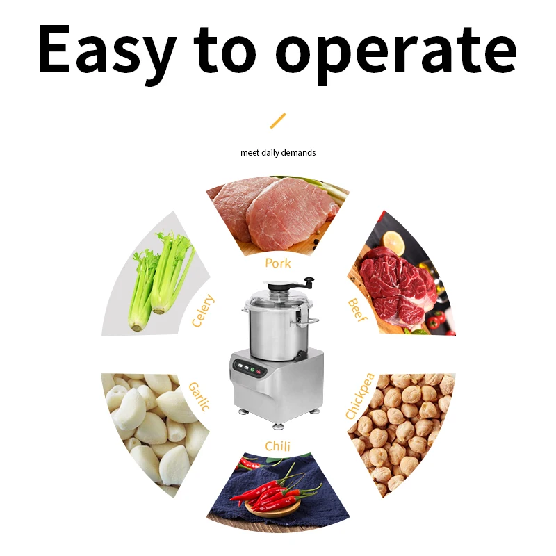 ASAKI manufacturer hot sale electric commercial multi-function Meat Vegetable food Chopper Machine with bowl cutter mixer