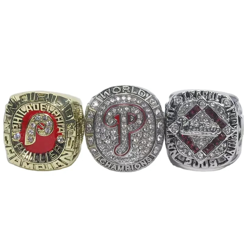 Custom Sports League Ring 1980 2008 2009 ML B Philadelphia Championship Eagles Ring 3-piece set