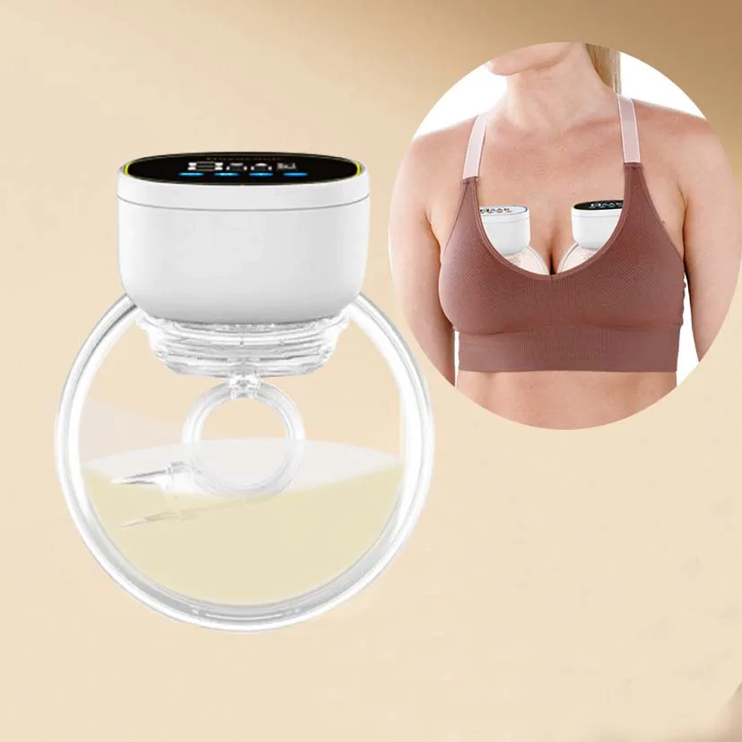 Rechargeable Electric Wireless Hands Free Breast Milk Pump Automatic Breastfeeding Thin Breast Pump