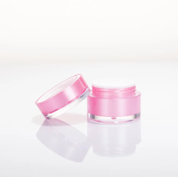 
Wholesale Cosmetic Packaging 10g 20g 30g Cosmetic plastic cream jar round skin care product jars with rose cap CYT19010-G2 