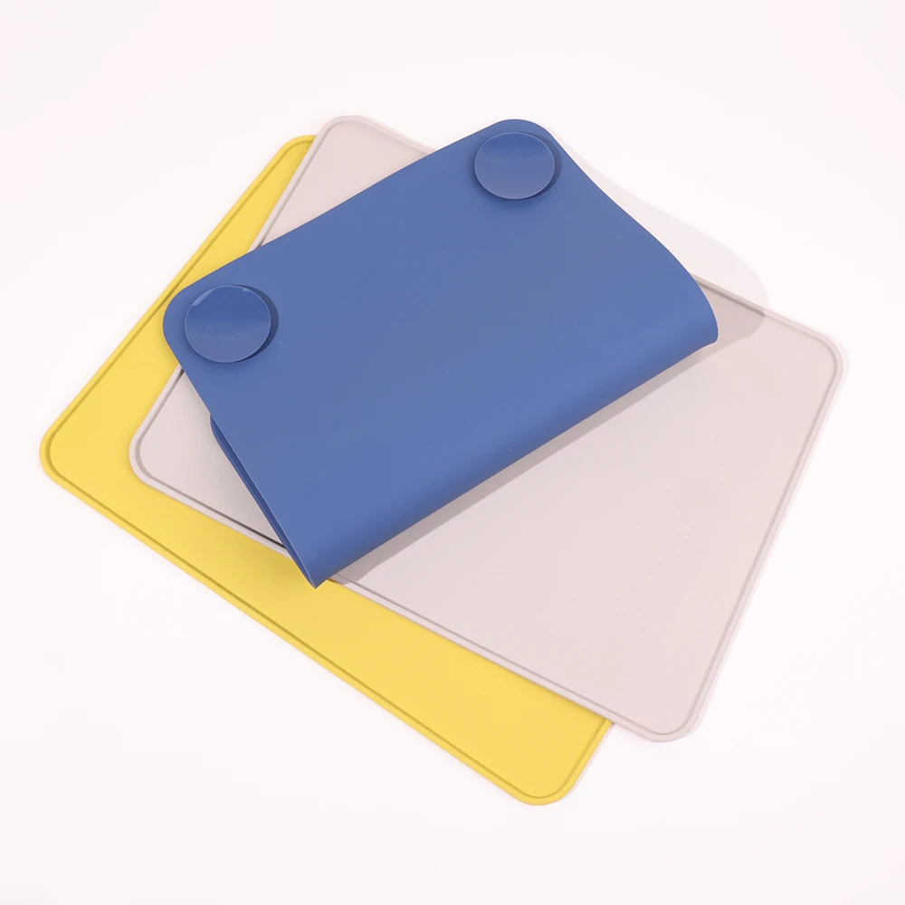 Suction Cup Eco-friendly Silicone Placemat Baby Pad Dining Table Mat Coaster Food Grade Silicone Baby Eating Mat