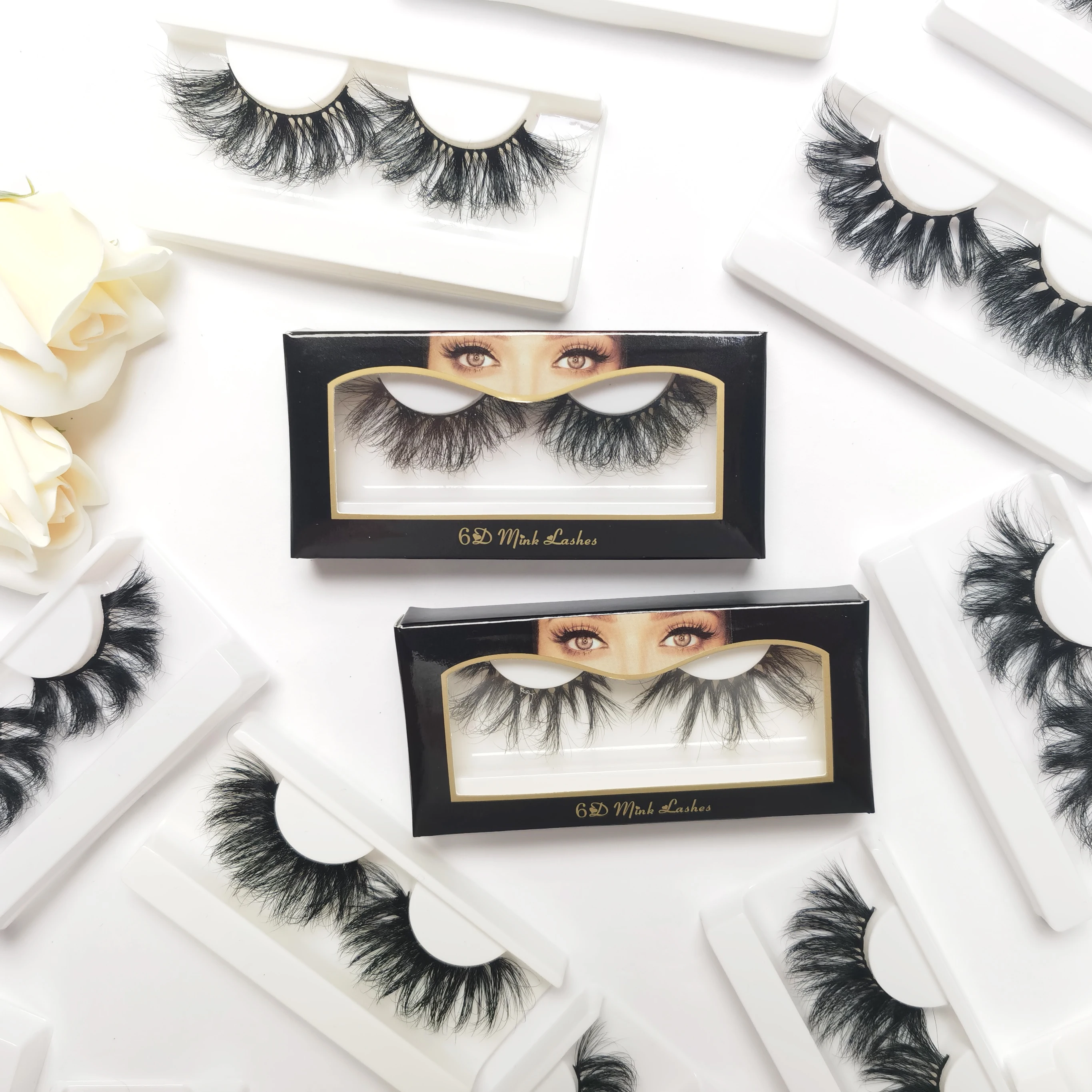 
Wholesale Eyelash Label Lash Box 3d Bottom Full Strip Mink Lashes Dramatic Mink Eyelashes Vendors 3d 25mm Mink Eyelash 