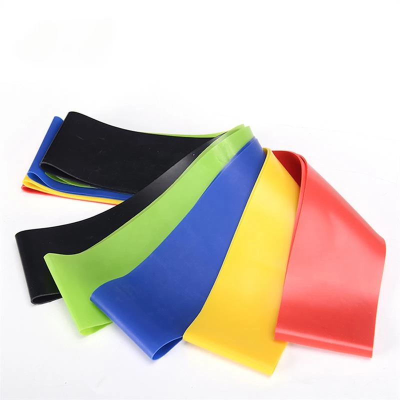 Custom Natural Latex Flat Resistance Theraband Roll For Home Workout Yoga Exercise