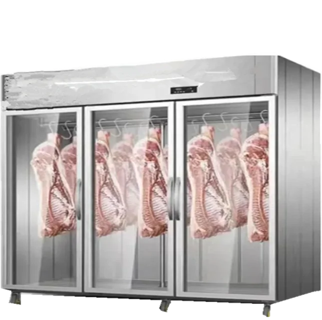 Commercial Supermarket glass meat freezer commercial open chicken seafood refrigerated display meat cabinet