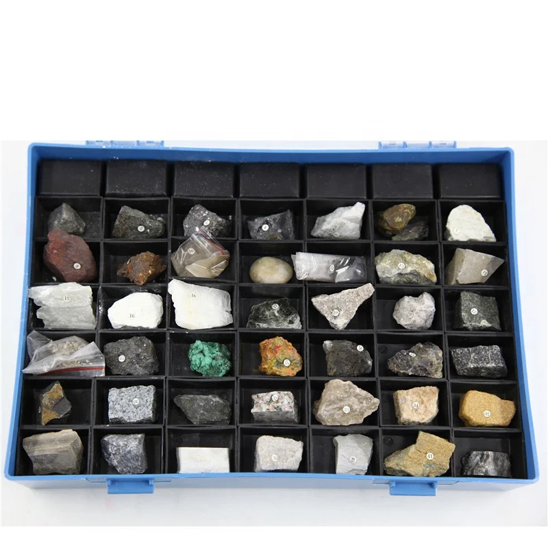Educational 42 kinds Mineral rock stone specimen teaching materials physical instruments rock specimen model