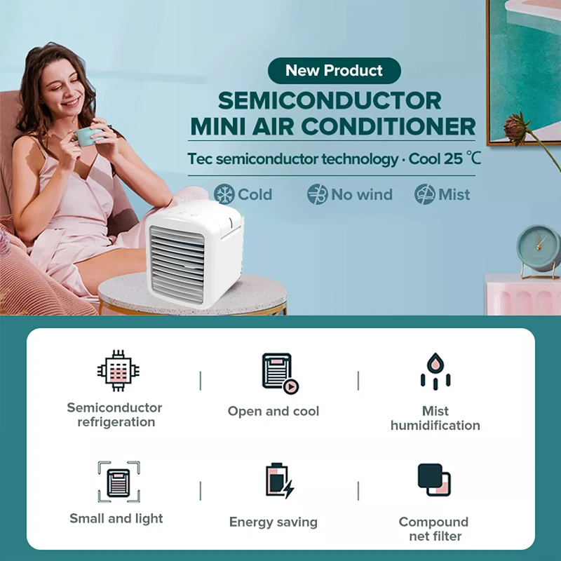 Portable Air Conditioner Cooler Fan Air Conditioning Air Conditioner  Cooler Conditioner for Travel Home