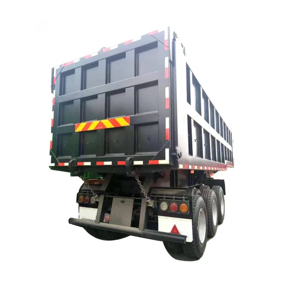 3 Axle Dump Semi Trailer Heavy Duty 45 60 Cubic Meter Tipper Rear U Shape Semi Dump Trailer
