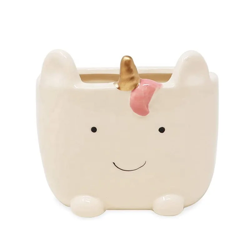 
New Arrival Ceramic Unicorn Decorations Brush Holder Organizer Tooth Brush Holder 